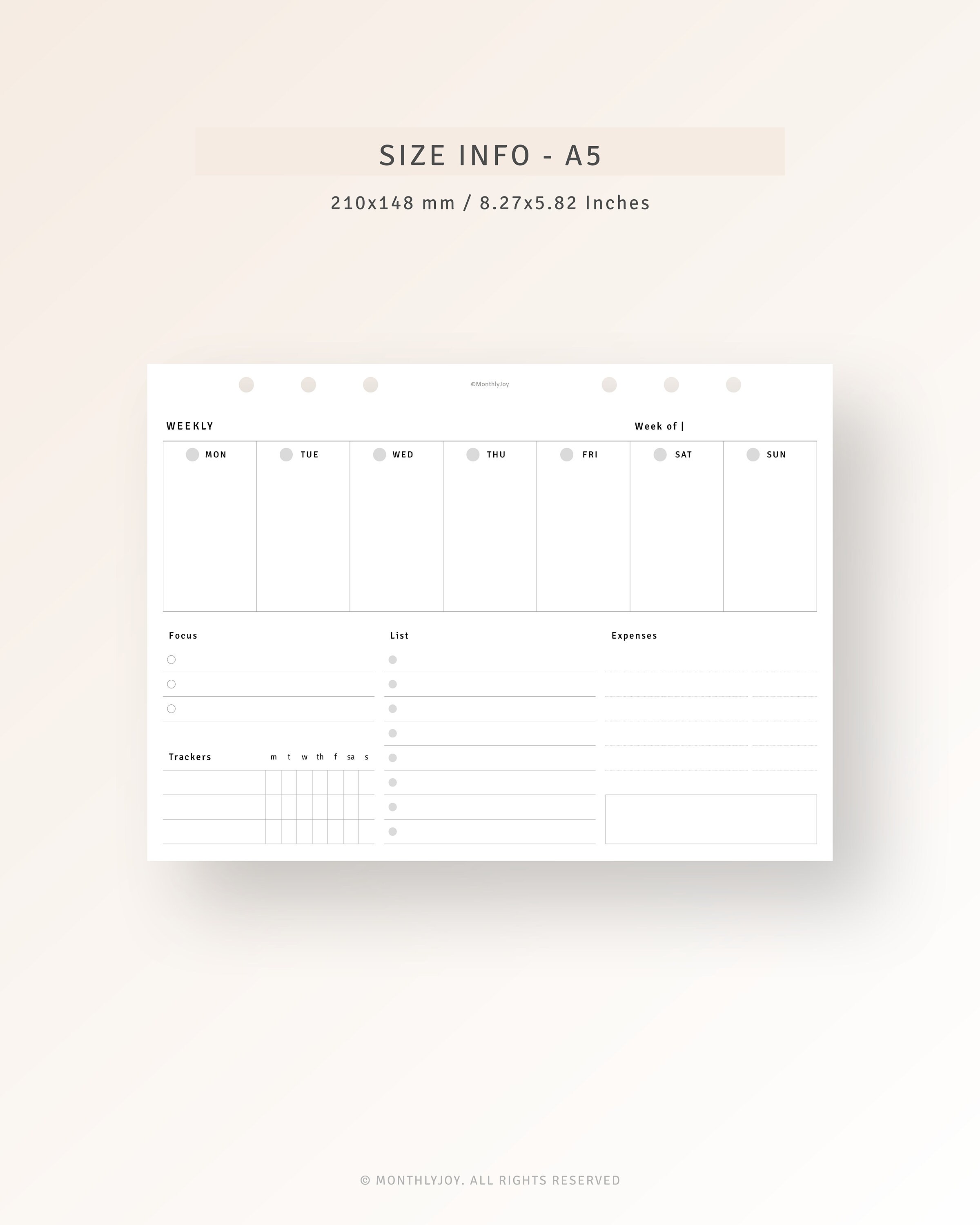 Week Overview Display Send A5 Size, Undated Weekly Overview Planner Printable Weekly to Do List ...