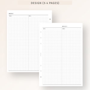 A5 Inserts | Week on 4 Pages Printable Weekly Planner With Calendar ...