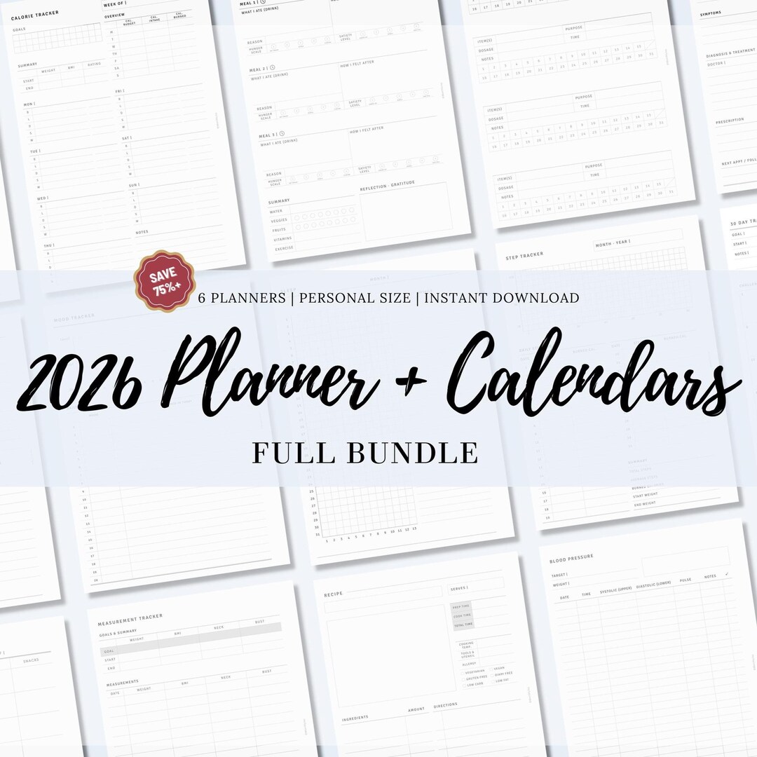 2026 Personal Planner Bundle, Ultimate Printable Inserts — Weekly ...