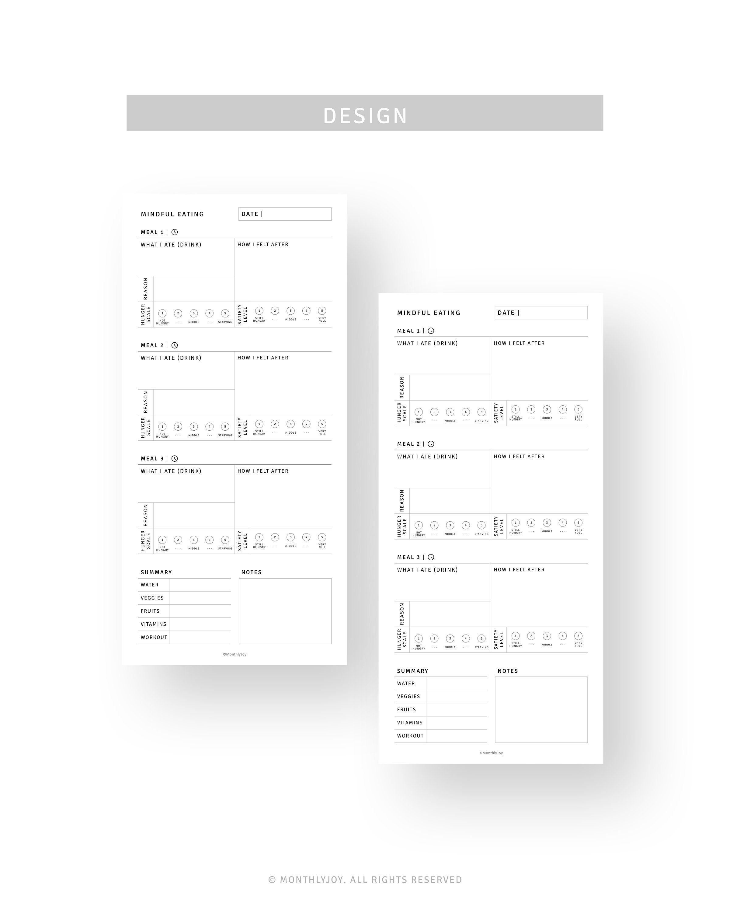 Mindful Eating Food Journal Hobonichi Weeks Printable Food ...