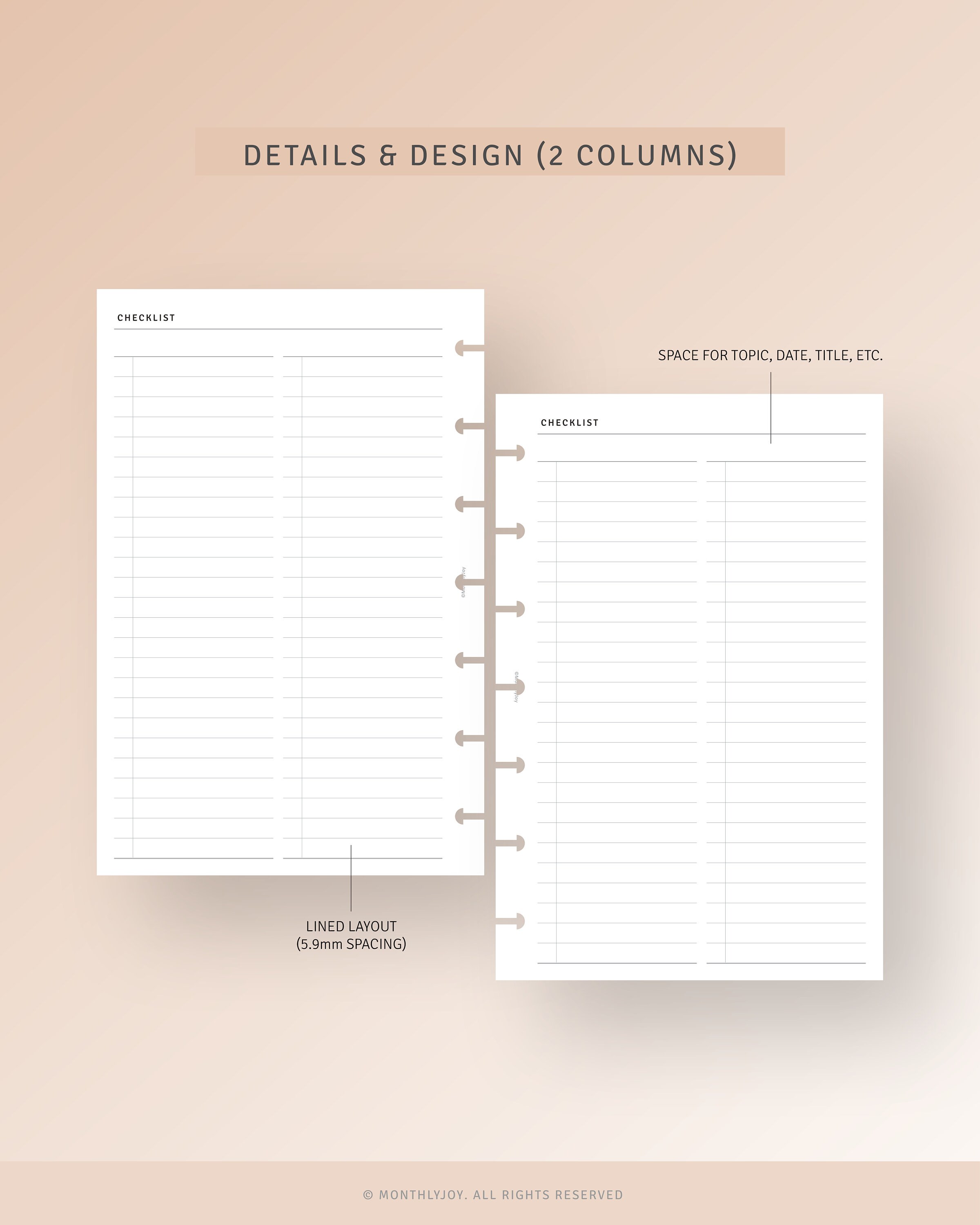 My Simpe Checklist Simple Checklist Printable Happy Planner Mini Inserts, to Do List, Get ...