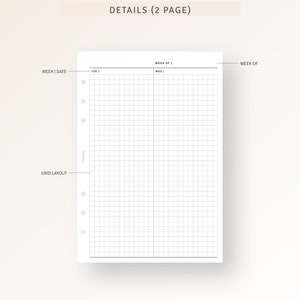 A5 Inserts | Week on 4 Pages Printable Weekly Planner With Calendar ...