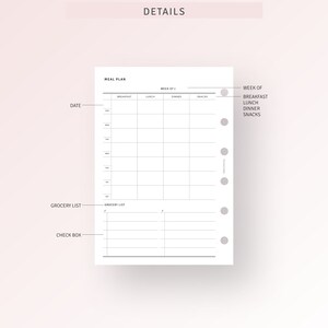 Meal Planner Grocery List Printable Pocket Plus Inserts - Etsy Canada