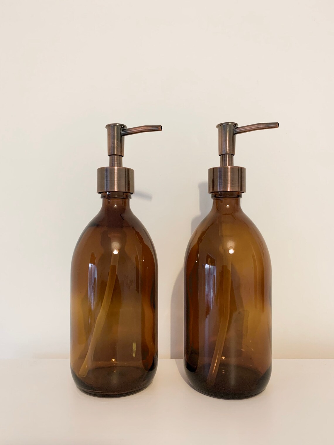 Smokey Grey GLASS Pump Bottle Dispenser Black Reusable | Etsy UK