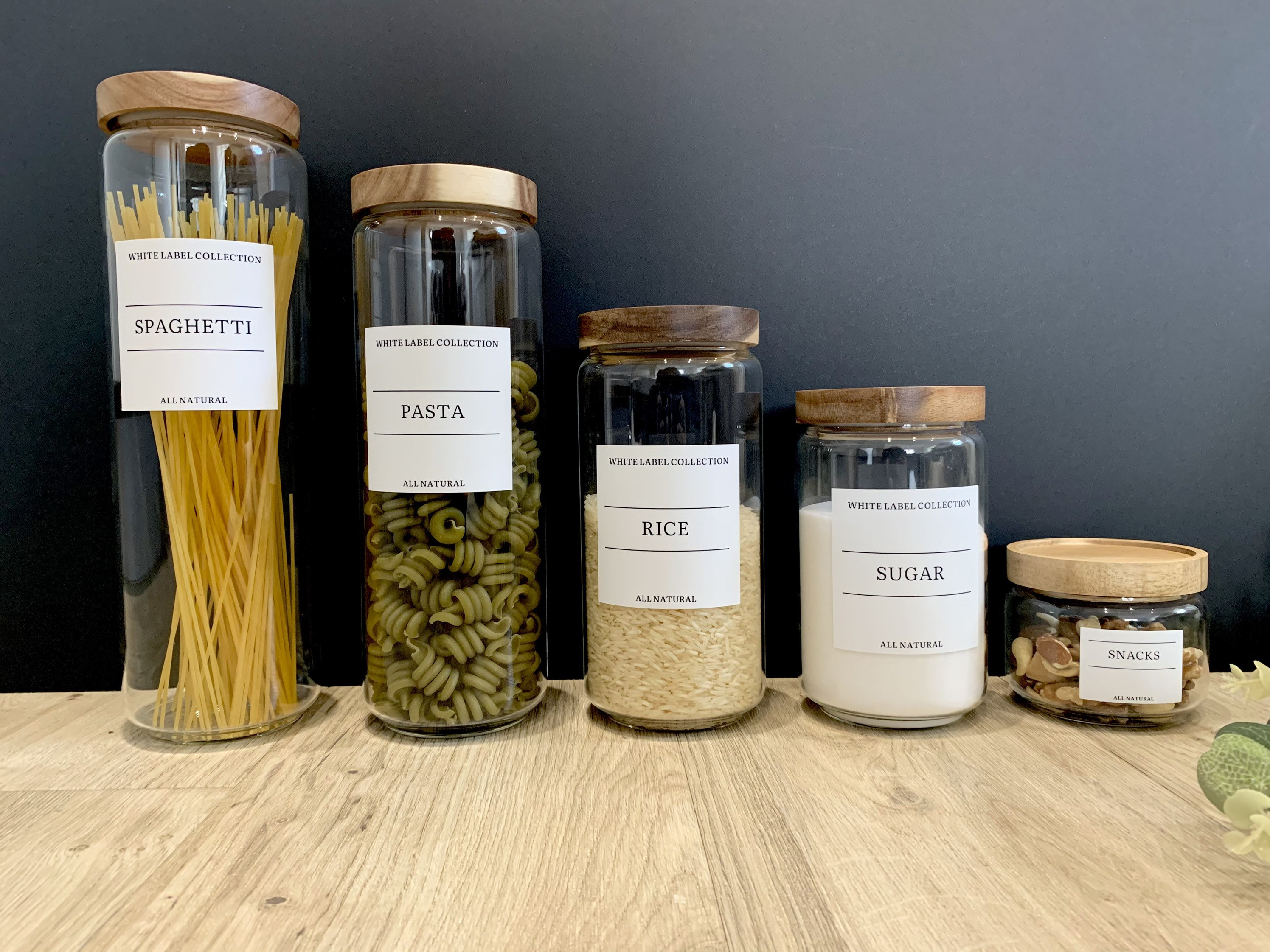 PRE ORDER Wooden Lid Glass Storage Jars No Label Kitchen Etsy