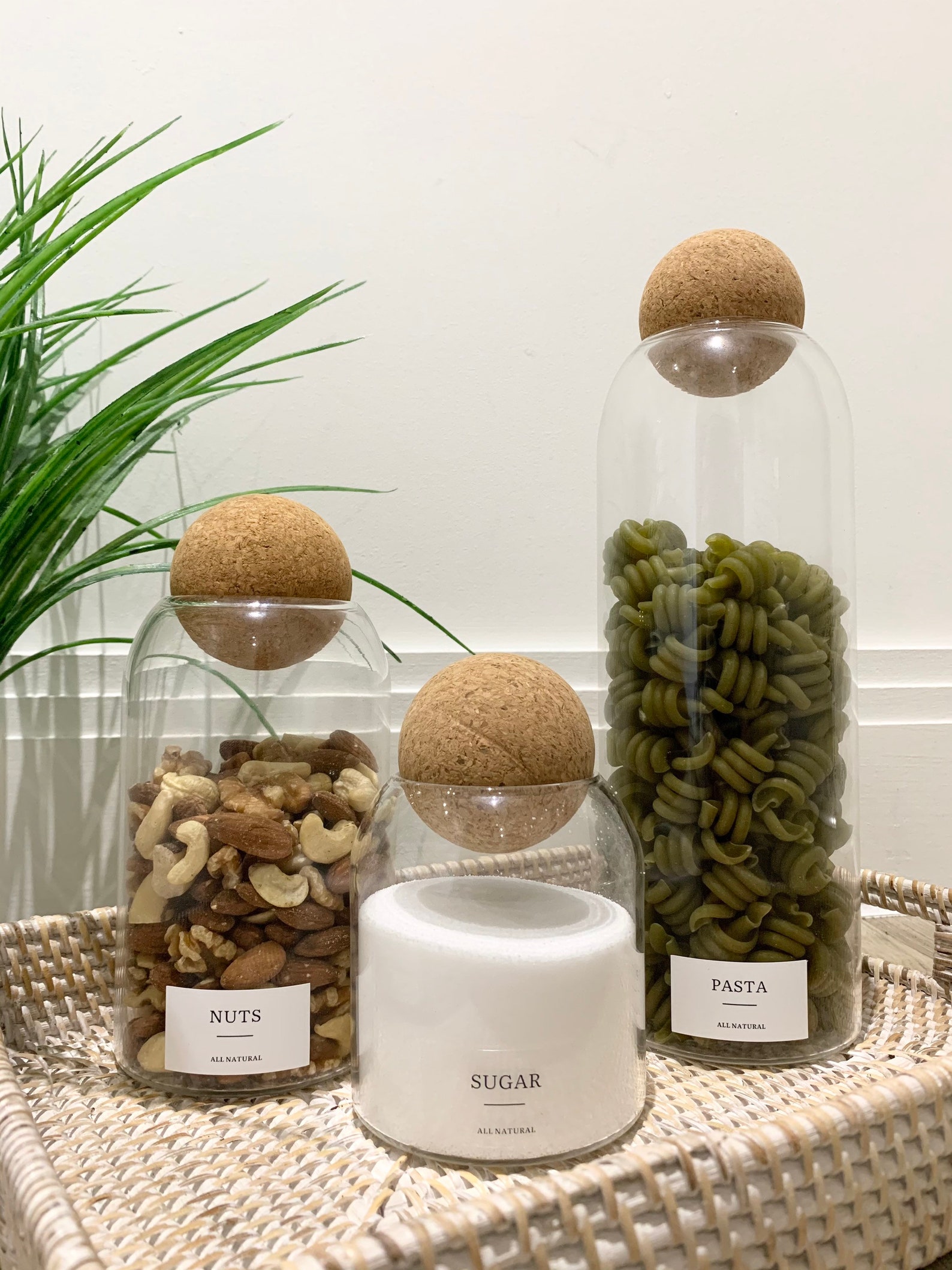 Cork Ball Lid Glass Storage Jars Pantry Organisation Kitchen Etsy UK