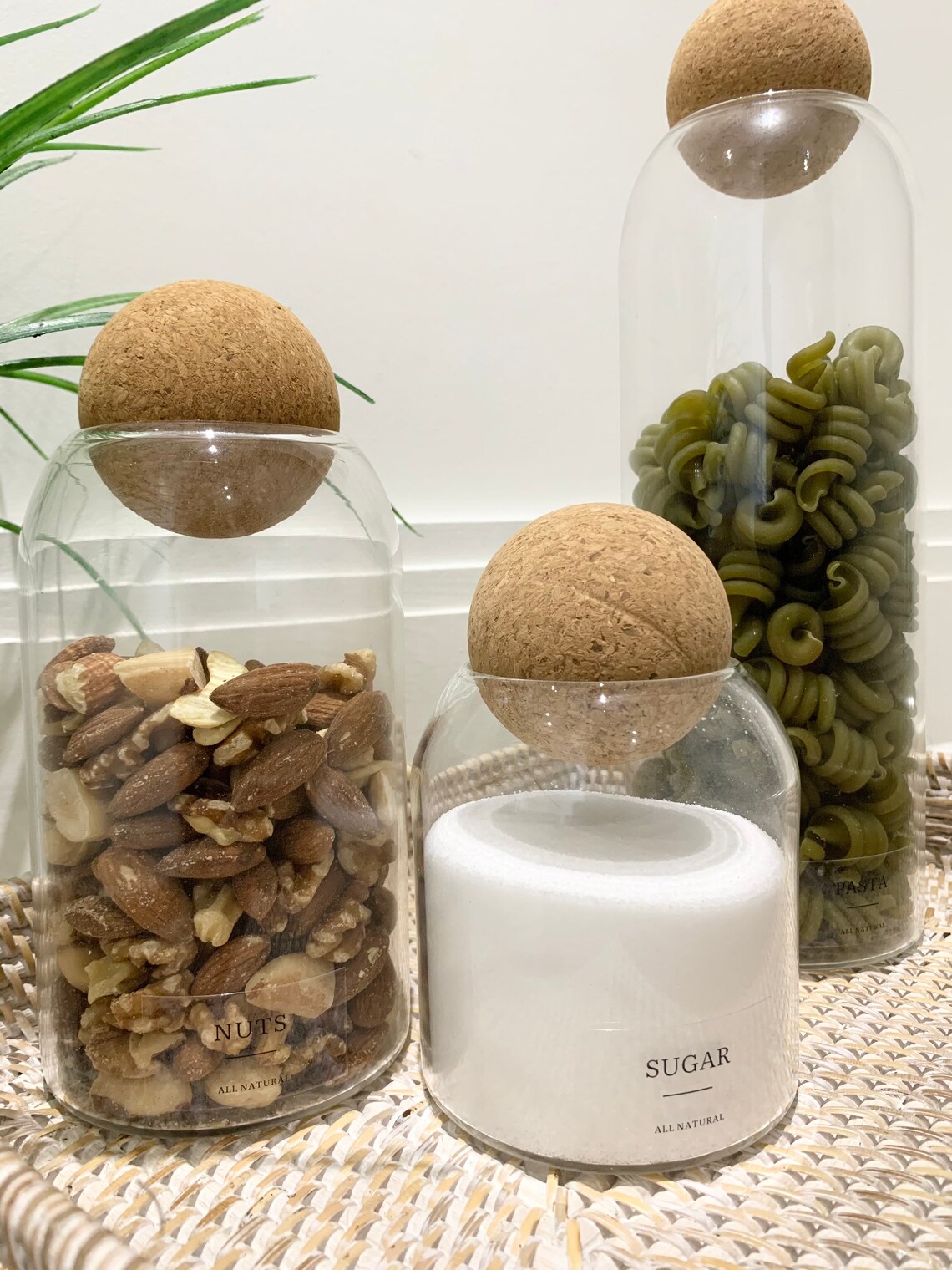 Cork Ball Lid Glass Storage Jars Pantry Organisation Kitchen Etsy UK