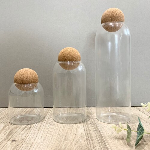 Cork Ball Lid Glass Storage Jars Pantry Organisation Kitchen Etsy UK
