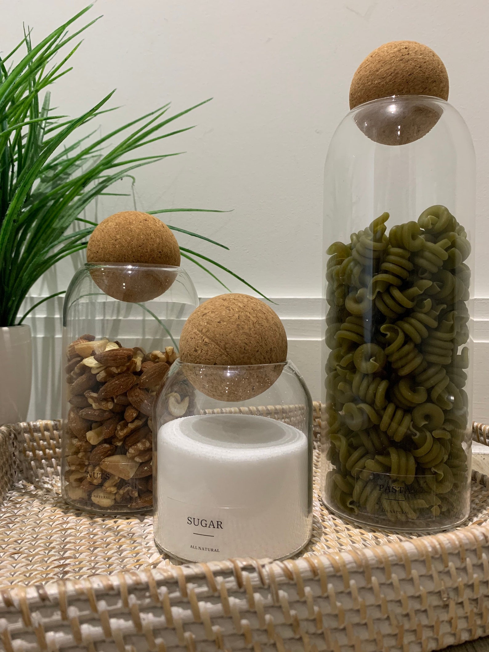 Cork Ball Lid Glass Storage Jars Pantry Organisation Kitchen Etsy UK