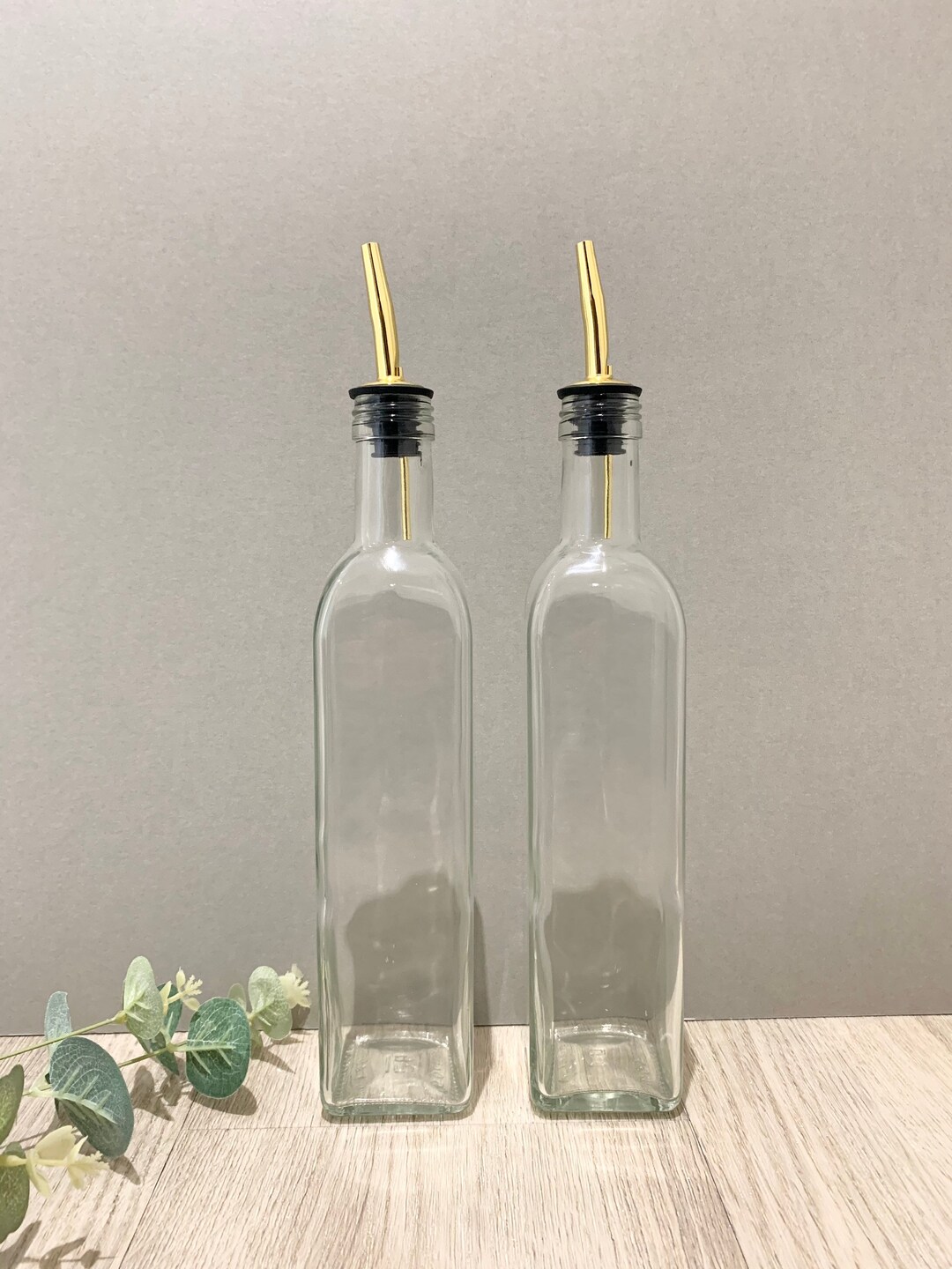 Clear Glass Oil Pourer Bottle Vinegar Olive Balsamic Pouring Dispenser