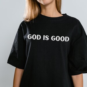 God is Good Unisex Oversized Boxy Tee, Relaxed Fit T-Shirt, Faith-Based Apparel, Everyday Casual Wear, Inspirational Gift, Spiritual Vibes,