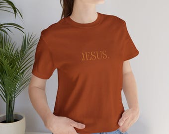 Faith-Inspired Unisex Tee with 'JESUS.' Design | Casual Wear, Christian Gifts, Inspirational Fashion, Religious Tees