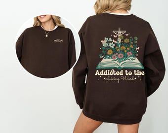 Religious Floral Sweatshirt, Jesus Bible Crewneck, Christian Apparel