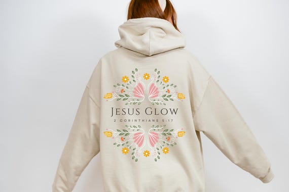 Jesus Glow Hoodie, Unisex Sweatshirt, Christian Gift, Faith-Based Apparel, Cozy Church Wear, Scripture Fashion