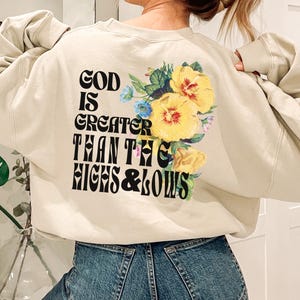 Inspirational Floral Crewneck Sweatshirt, Motivational Gift, Cozy Pullover, Unisex Sweatshirt, Spring Fashion, Faith-based Apparel