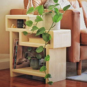2 ft tall - Luxury Side table -Real wood end table - plant stand- small book shelf - Single or Set of 2 - made from Real wood