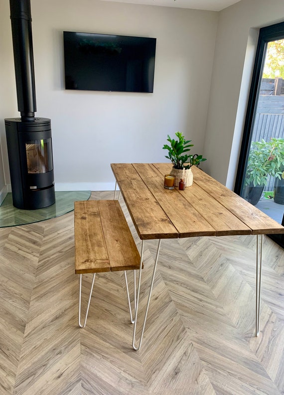 White industrial dining table deals