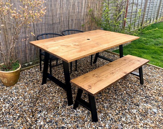 Garden Furniture Dining Table Bench A frame Rustic Etsy UK