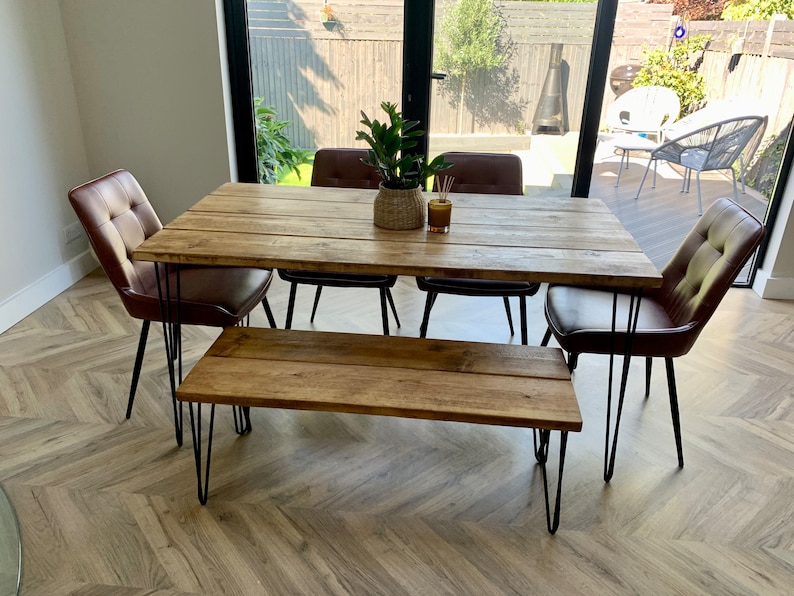 Dining Table Hairpin Legs. Industrial Style. Rustic. Etsy UK
