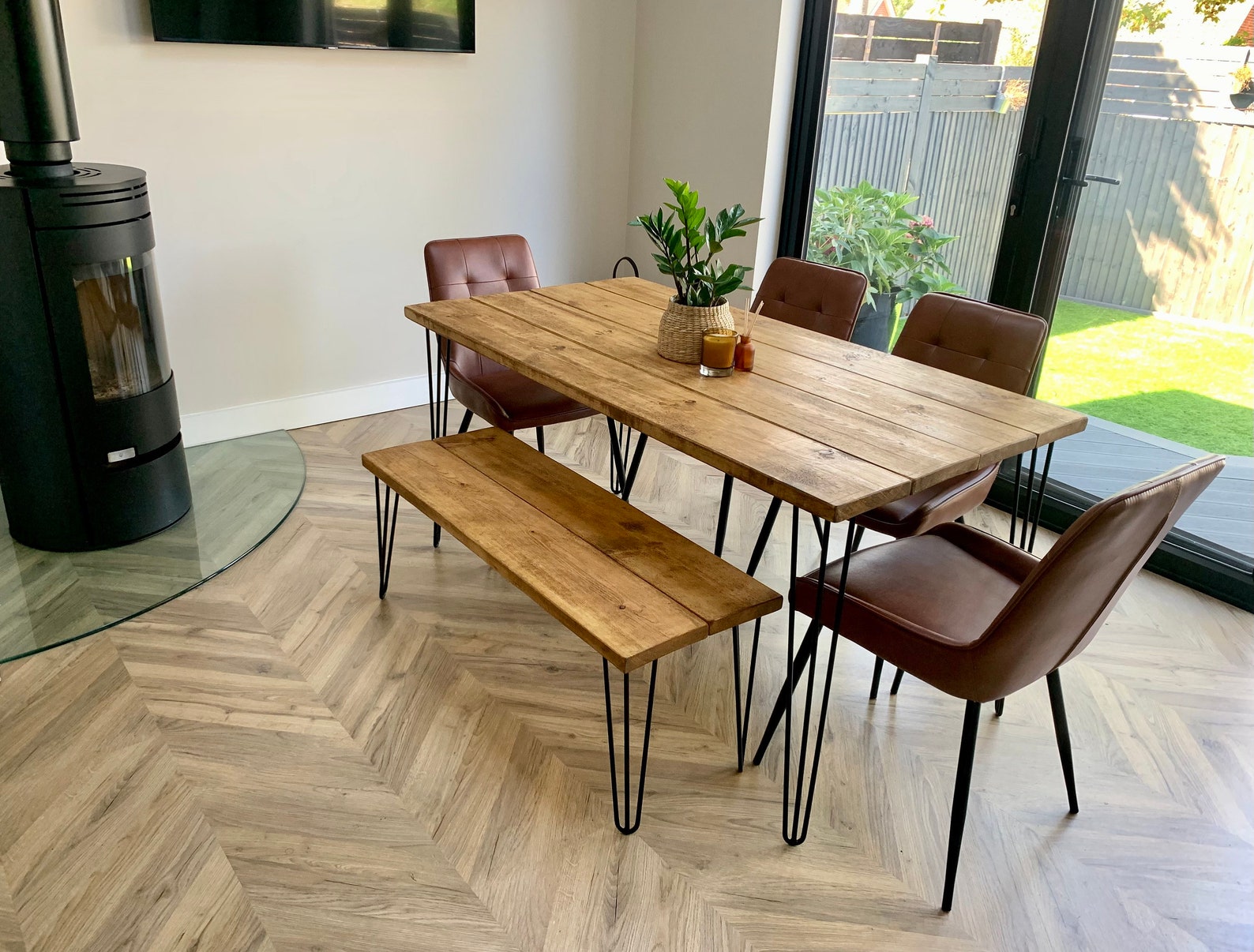 Dining Table Hairpin Legs. Industrial Style. Rustic. Etsy UK