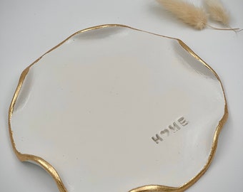 Handmade Personalized Clay Trinket Dish, Custom Engraved Trinket Dish,Personalized Jewelry Dish, Home Trinket Tray