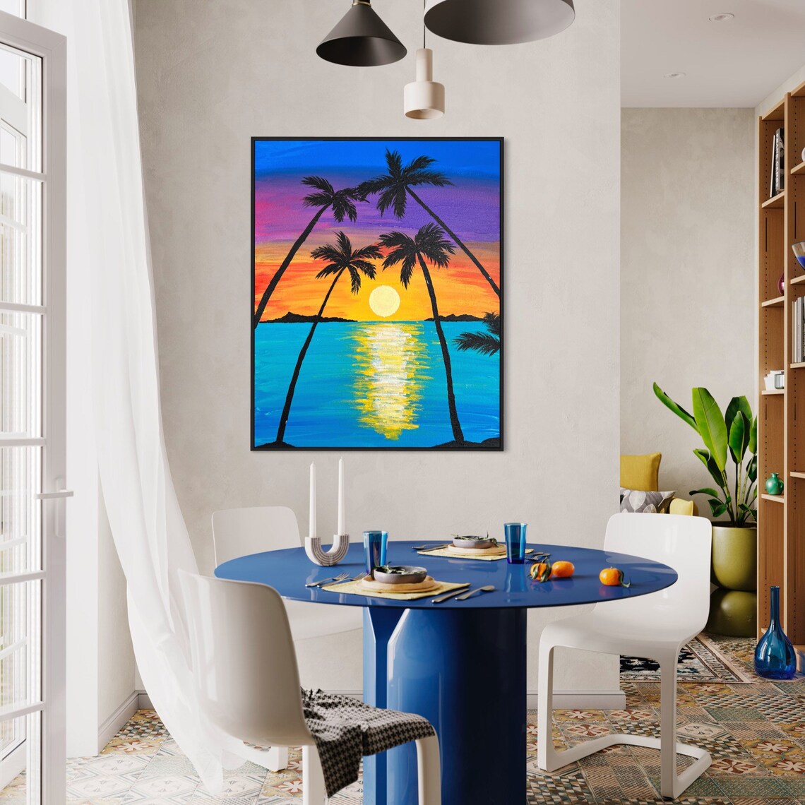 Sunset Acrylic Painting on Canvas Panel, Original Art - Etsy