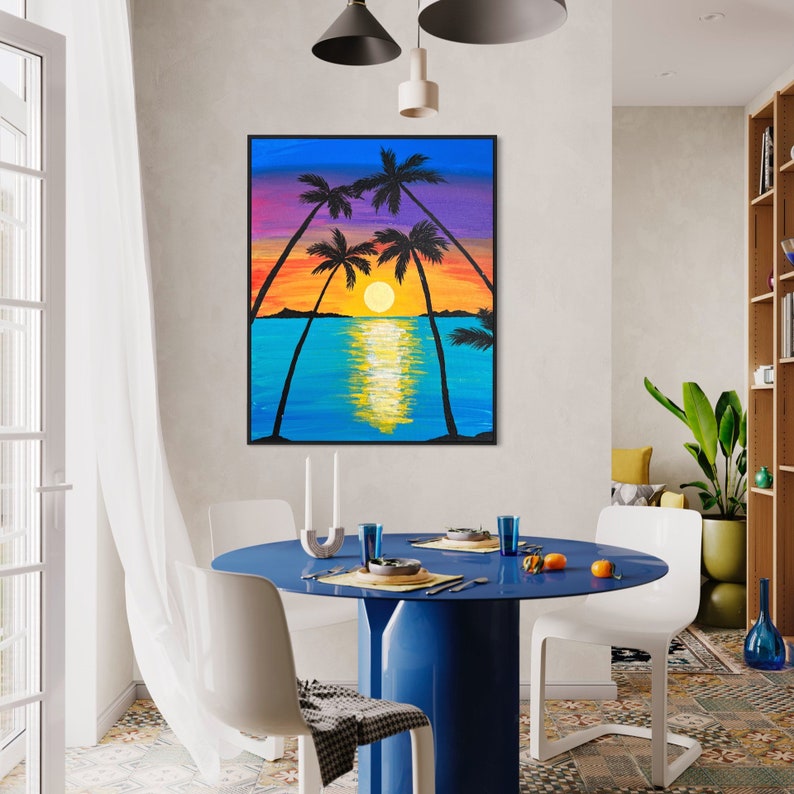 Sunset Acrylic Painting on Canvas Panel, Original Art - Etsy