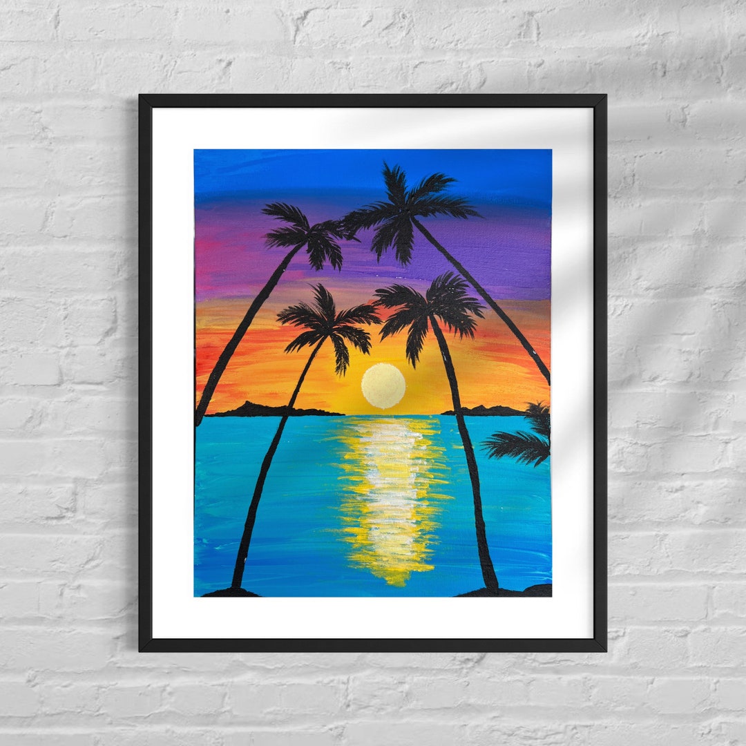 Sunset Acrylic Painting on Canvas Panel Original Art - Etsy