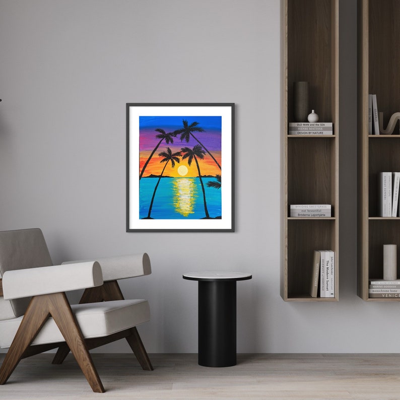 Sunset Acrylic Painting on Canvas Panel, Original Art Etsy