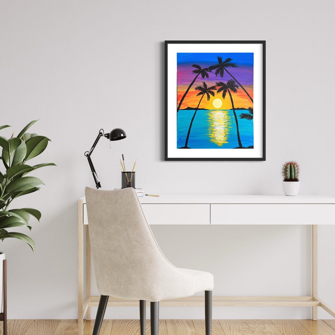 Sunset Acrylic Painting on Canvas Panel, Original Art - Etsy