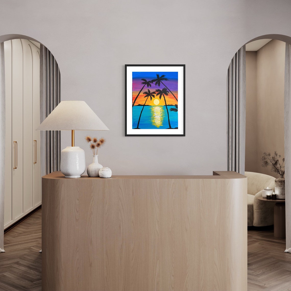 Sunset Acrylic Painting on Canvas Panel, Original Art - Etsy
