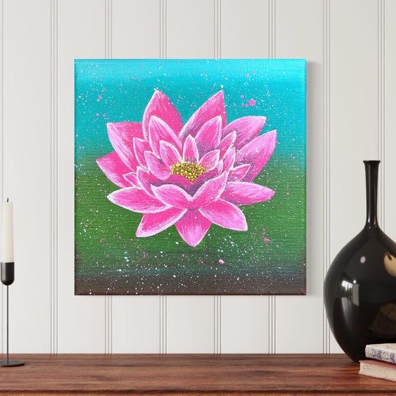 Acrylic lotus flower painting outlet