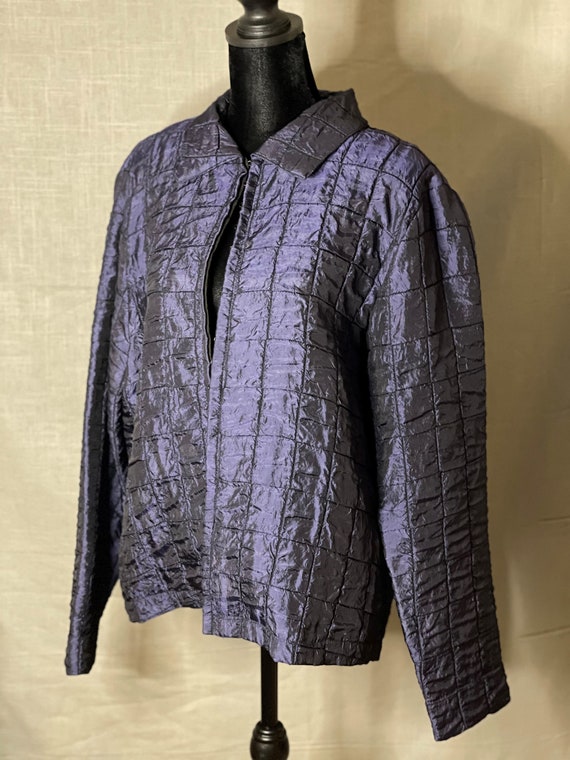 Duo-Chrome Grid Pattern Light Jacket - image 5