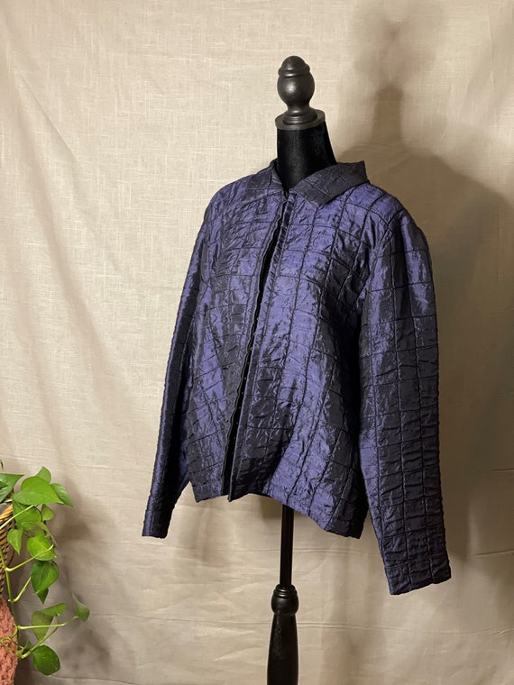 Duo-Chrome Grid Pattern Light Jacket - image 1