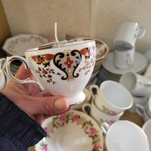 Handmade Teacup Candles | Natural Soy Wax | Various Scents | Upcycled Vintage Teacups | Eco-Friendly Gift image 6