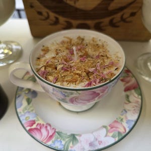 Handmade Teacup Candles | Natural Soy Wax | Various Scents | Upcycled Vintage Teacups | Eco-Friendly Gift image 15
