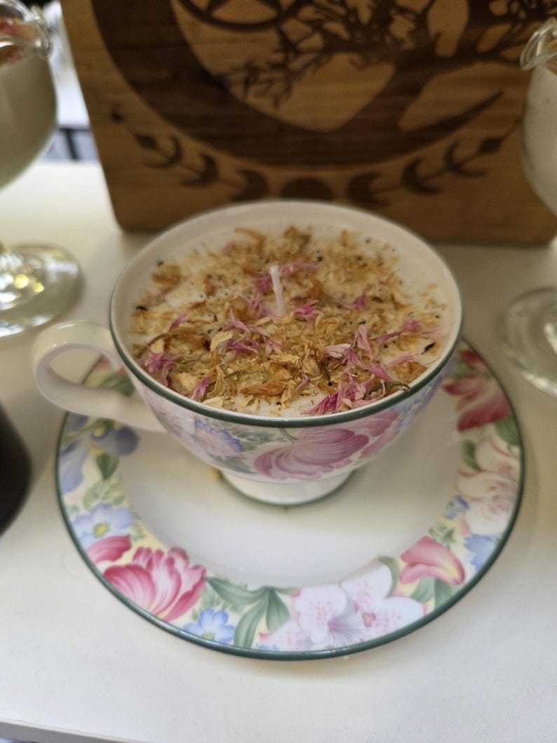 Handmade Teacup Candles | Natural Soy Wax | Various Scents | Upcycled Vintage Teacups | Eco-Friendly Gift image 15