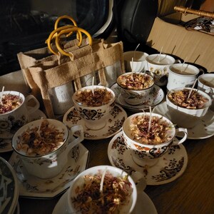 Handmade Teacup Candles | Natural Soy Wax | Various Scents | Upcycled Vintage Teacups | Eco-Friendly Gift image 10