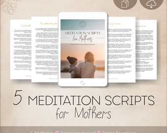 Meditation Scripts for Mothers | Mother's Day Meditative Exercises | Deep Breathing Exercise | Guided  Meditation Cards | Mental Health Aids