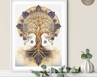 Mandala Tree of Life Print: Meditative Yoga Decor (Digital Download)