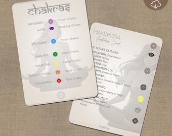 Chakra Flashcards: Yoga & Meditation Printable Card Deck (Digital Download)