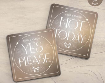 Printable Yoga Consent Cards: Yes/No Assist Cards, Earth-Toned with Mandalas (JPEG Digital Download)