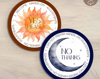 Yoga-Einwilligungskarten: Aquarell Ja / Nein-Karten (druckbare PNG-Dateien)