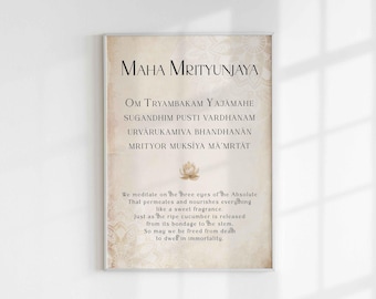 Maha Mrityunjaya Mantra Poster: Yoga & Meditative Wall Art