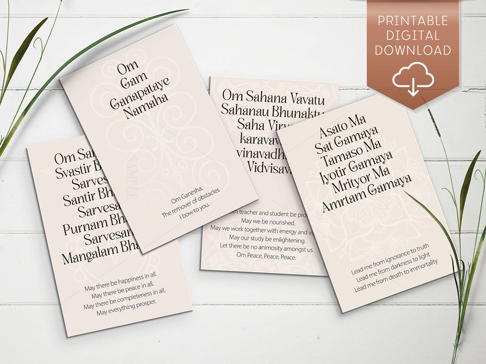 Sanskrit Mantra Cards With English Translation Mantra - Etsy