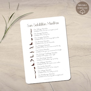 Mantrakaarten zonnegroet | Surya Namaskar-mantra's | Meditatieve kaarten | Asana-flashcards | Begeleide meditatiekaarten | Oefenhulpmiddelen en -hulpmiddelen