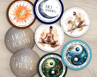 Yoga Consent Cards: Circular Yes / No Assist Cards for Teachers and Students