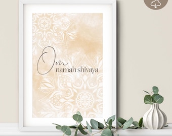 Druk artystyczny Om Namah Shivaya: Sanskryt Mantra Yoga Decor (pobieranie cyfrowe)