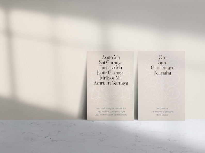 8 Sanskrit Mantra Cards With English Translation: Digital Download - Etsy