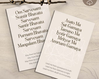 Sanskrit Mantra Cards with English Translation | Mantra Flashcards | Mantra Card Deck | Yoga, Meditation & Mindfulness | Printable Yoga Gift